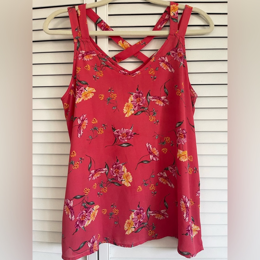 Pink Rose Floral Crisscross Dress